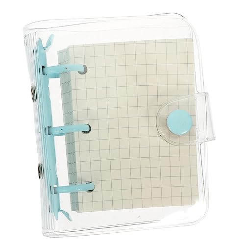 POPETPOP Mini Notizbuch mit Transparentem Hardcover Ring Loose Leaf Ordner Kleines Tragbares Notizheft Glattes Schreibpapier Notizblock für Schule Büro und Alltag von POPETPOP