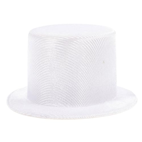 POPETPOP Miniatur Top Hat Puppenhut Weiß Kleine Bastelmütze für DIY Handgemachte Schneemann und Puppendekoration Robuster Vielseitig für Weihnachts und Cosplay Zubehör von POPETPOP
