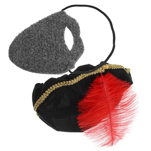 POPETPOP Mittelalterlicher Hut mit Teilig Renaissance Beret Herren Kostüm Zubehör für Halloween Party Dekoration Ren Faire Cosplay Zubehör von POPETPOP