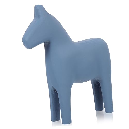 POPETPOP Pferdeverzierung aus Holz Kerle Ornament Miniatur klein holzspielzeug bürodeko holzspielsachen bastelset Layout schmücken schickes Pferdedekor Kiefernholz Blue von POPETPOP
