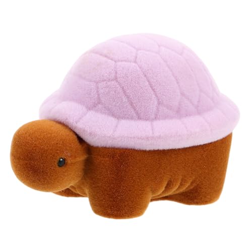 POPETPOP Plüsch Schildkröte Schmuckschatulle mit Samtweichem Innenfutter Vielseitige Ring und Ohrstecker Aufbewahrung Detailreiche Verarbeitung Reisetaugliche Kompakte Schmuckbox in von POPETPOP
