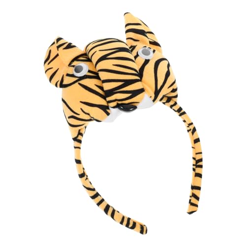 POPETPOP Plüsch-ohr-stirnband Dschungeltier-stirnbänder Tiger-haarband Tigerohr Haarband Photo Requisite Stirnband Tierstirnband Plüsch-tiger-stirnband Tiger Ohrstirnband Baumwolle von POPETPOP