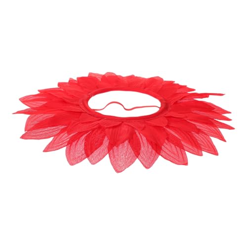 POPETPOP Rotes Sonnenblumen Kostüm Kopfstück für Leichtes Bequemes Party Requisit Lustige Kopfbedeckung für Kindergarten Sportfeste und Karneval von POPETPOP
