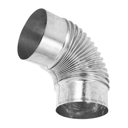 POPETPOP Schornsteinrohr-winkelstück, Abgasrohr, Flexibler Ofenrohr-entlüftungsschlauch, Edelstahl-rauchrohr-winkelstück, Schornsteinrohr-adapterrohr, Abgasrohr (s) von POPETPOP