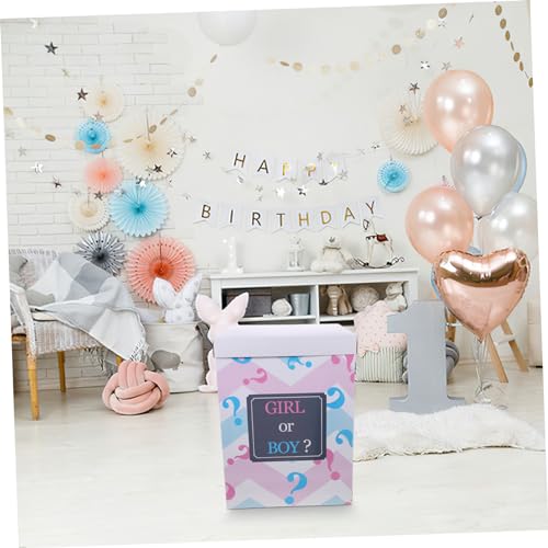 POPETPOP Shower Gender Reveal Box mit Ballons Junge oder Mädchen Deko Stabile Geschenkbox für Babyparty Kreative Geschlechtsenthüllung Vielseitig Einsetzbar und Sicher von POPETPOP