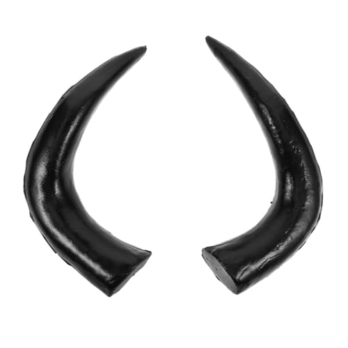 POPETPOP Simulierte Schwarze Ochsenhorn Haarspangen Mittlere Kunststoff DIY Haarclips Halloween Haarschmuck Vielseitiges Stirnband Accessoire für Kostüm und Cosplay von POPETPOP