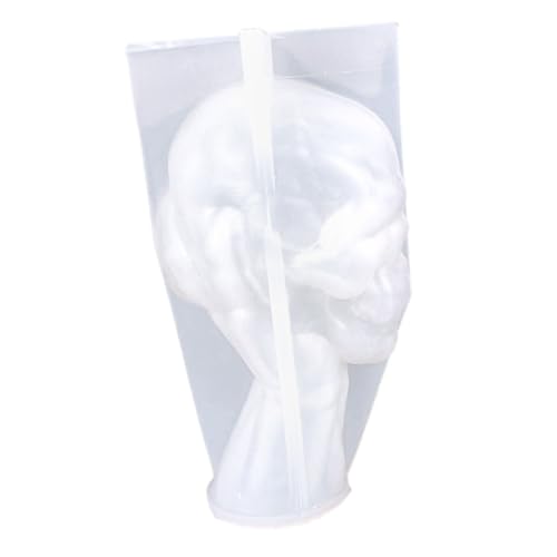 POPETPOP Skull Silikonform DIY Kerzengießform für Kreative Duftkerzen und Handwerksprojekte Hochwertiges Silikonmaterial für Einfache Entformung für Halloween Dekoration und Geschenkideen von POPETPOP