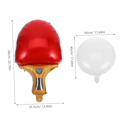 POPETPOP Teiliges Tischtennis Party Deko mit Roten und Schwarzen Schläger Ballons und Weißem Ballon Langlebige Aluminiumfolie Auslaufsicher für Sportwettkämpfe Festivals und von POPETPOP