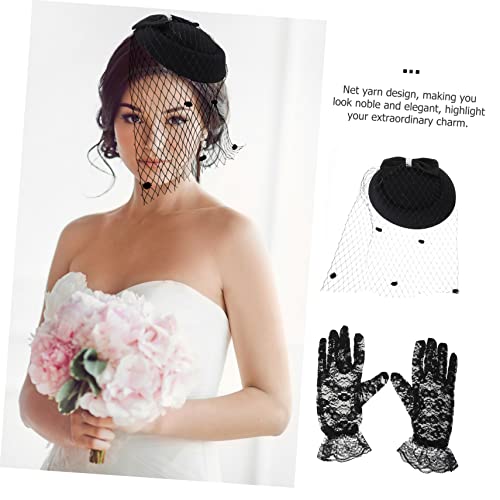 POPETPOP Teiliges aus Netzspitzen Handschuhen und Retro Cocktail Party Hut Dehnbar Schwarz Stilvolles Partyzubehör für Damen für Hochzeiten Bälle und Festliche Anlässe POPETPOP Teiliges aus Netzspitzen Handschuhen und Retro Cocktail Party Hut Dehnbar Schwarz Stilvolles Partyzubehör für Damen für Hochzeiten Bälle und Festliche Anlässe von POPETPOP