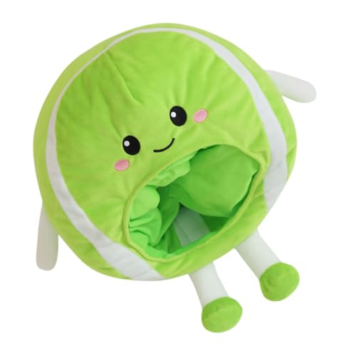 POPETPOP Tenniskopfhut Party-Urlaub-Hut Cosplay-Partyhut Tennishüte mit Plüschstirnband Tennis vorhanden karneval kopfbedeckung Tenniskostümhut kurzer Plüsch Light Green von POPETPOP