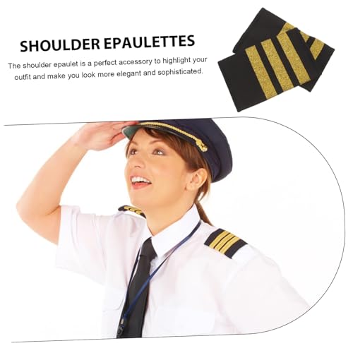 POPETPOP Traditionelle Goldene Pilot Schulter Epauletten aus Robustem Webmaterial Langlebig und Komfortabel Streifige Uniformabzeichen für Kapitän und Flugpersonal für Professionelle POPETPOP Traditionelle Goldene Pilot Schulter Epauletten aus Robustem Webmaterial Langlebig und Komfortabel Streifige Uniformabzeichen für Kapitän und Flugpersonal für Professionelle von POPETPOP