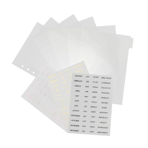 POPETPOP Transparent Trennblätter Index Tabs Monatsaufkleber Langlebig und Vielseitig für Ringordner Notizbücher Planer und Journal Einfache Organisation für Büro Schule Zuhause POPETPOP Transparent Trennblätter Index Tabs Monatsaufkleber Langlebig und Vielseitig für Ringordner Notizbücher Planer und Journal Einfache Organisation für Büro Schule Zuhause von POPETPOP