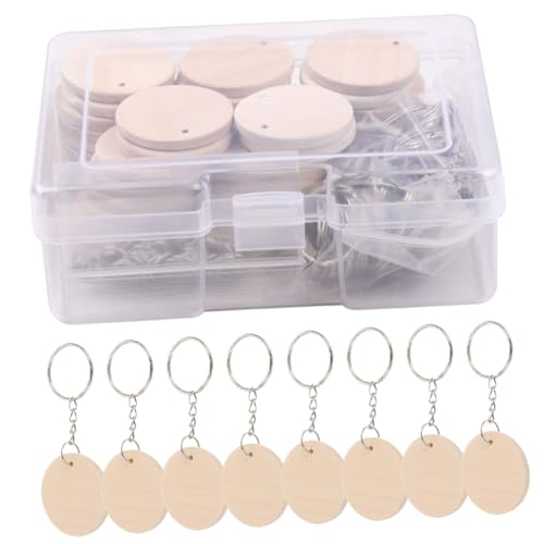 POPETPOP Unbearbeitete Runde Holzscheiben mit Schlüsselringen Set DIY Schlüsselanhänger Zubehör für Basteln Taschen Rucksäcke Vielseitig Robust POPETPOP Unbearbeitete Runde Holzscheiben mit Schlüsselringen Set DIY Schlüsselanhänger Zubehör für Basteln Taschen Rucksäcke Vielseitig Robust von POPETPOP