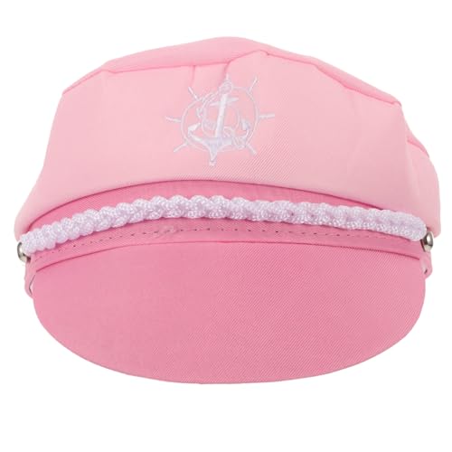 POPETPOP Verstellbare Pinke Matrosen Kapitänsmütze für Damen Stilvolles Cosplay Party Accessoire Atmungsaktiv Komfortabel für Yachturlaub und Segeltouren von POPETPOP