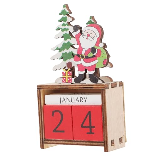 POPETPOP Weihnachts Countdown Kalender aus Holz Kreative DIY Dekoration mit Zahlenblöcken Vielseitiger Tischkalender für Festliche Weihnachtsstimmung für Familie und Freunde von POPETPOP