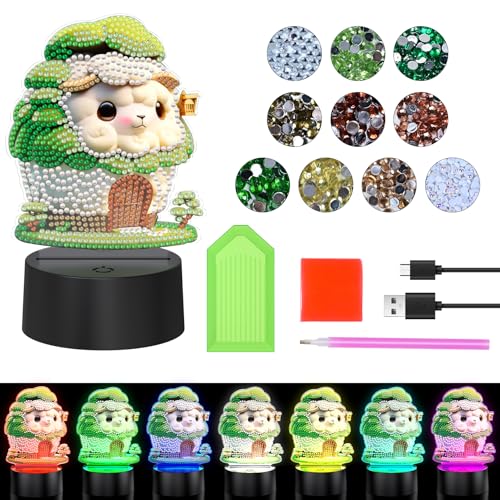 Geschenke für Mädchen 5 6 7 8 9 10 Jahre,Diamond Painting Kinder Set,DIY Diamant Painting kleines Schaf,5D Diamantmalerei DIY Nachtlicht Bastelset Diamantmalerei Kinder Mädchen für Home Desktop Decor Geschenke für Mädchen 5 6 7 8 9 10 Jahre,Diamond Painting Kinder Set,DIY Diamant Painting kleines Schaf,5D Diamantmalerei DIY Nachtlicht Bastelset Diamantmalerei Kinder Mädchen für Home Desktop Decor von POPGMMT