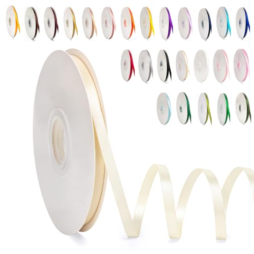 0.6CM Schleifenband Cremefarben, 6mm x 91m Polyester Satinband Dekoration Geschenkband Stoffband Seidenbänder für Heimwerkerkunst DIY-Handwerk, Geschenk Verpackung, Schleifen, Hochzeitsdekoration 0.6CM Schleifenband Cremefarben, 6mm x 91m Polyester Satinband Dekoration Geschenkband Stoffband Seidenbänder für Heimwerkerkunst DIY-Handwerk, Geschenk Verpackung, Schleifen, Hochzeitsdekoration von POPOYU
