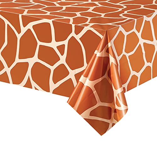 POPOYU 137 X 274 cm Giraffe Plastikdecke,Tischdecke Safari,Tischdecke Giraffe für SafariThema Partydekorationen,Tischdecken Dschungel Kindergeburtstag für Dschungel Safari Geburtstag Party Zubehör von POPOYU