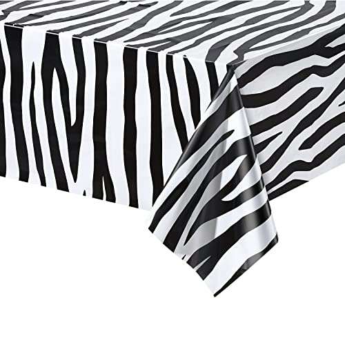 137 X 274 cm Zebra-Druck Tischdecke für Dschungel Safari Tier Thema Partydekorationen - Rechteckige Kunststoff Tischdecke für Geburtstag Party Zubehör 137 X 274 cm Zebra-Druck Tischdecke für Dschungel Safari Tier Thema Partydekorationen - Rechteckige Kunststoff Tischdecke für Geburtstag Party Zubehör von POPOYU