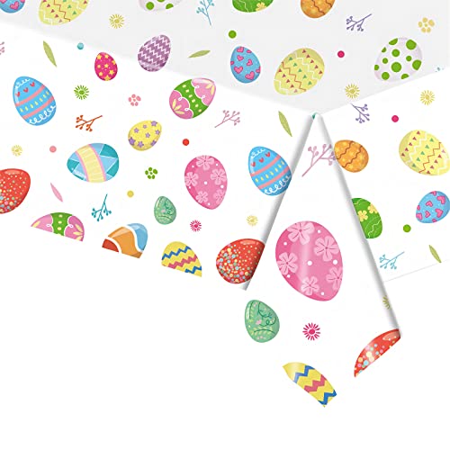 137 x 274 cm Oster-Party-Einweg-Tischdecke, Bunte Eier, Oster-Party-Geschirr, Dekoration, Einweg-Kunststoff-Tischdecke für Ostern, Kinder, Erwachsene, Partyzubehör, Tischdekoration 137 x 274 cm Oster-Party-Einweg-Tischdecke, Bunte Eier, Oster-Party-Geschirr, Dekoration, Einweg-Kunststoff-Tischdecke für Ostern, Kinder, Erwachsene, Partyzubehör, Tischdekoration von POPOYU