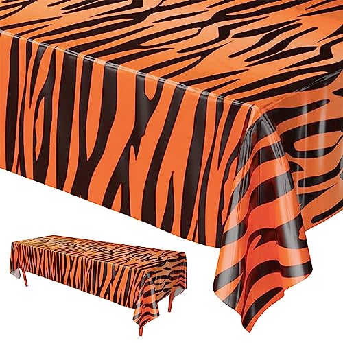 137 x 274cm Tigerdruck Tischdecke Dschungel-Safari-Tier Tischdecke Plastik Wasserdicht Tigerdruck Tisch Cover für Kinder und Erwachsene Geburtstagsfeier Dschungel-Safari-Motto-Partyzubehör 137 x 274cm Tigerdruck Tischdecke Dschungel-Safari-Tier Tischdecke Plastik Wasserdicht Tigerdruck Tisch Cover für Kinder und Erwachsene Geburtstagsfeier Dschungel-Safari-Motto-Partyzubehör von POPOYU