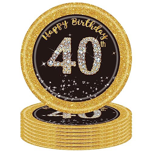16 Stück 40. Geburtstag Pappteller Schwarz Gold,7 Zoll 17,8cm Happy 40th Birthday Schwarz-goldene Pappteller Einweg Deko 40. Geburtstag Partygeschirr für Männer Frauen 40. Geburtstag Party Dekoration 16 Stück 40. Geburtstag Pappteller Schwarz Gold,7 Zoll 17,8cm Happy 40th Birthday Schwarz-goldene Pappteller Einweg Deko 40. Geburtstag Partygeschirr für Männer Frauen 40. Geburtstag Party Dekoration von POPOYU