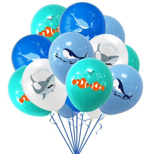 POPOYU 16 Stück Hai Filme Wal Geburtstagsdeko,12 Zoll Hai Wal Kindergeburtstag Party Ballons Wal Luftballons Dekorieren Blau Hai Wal Latexballons für Ozean Unterwasserwelt Kindergeburtstag Party Dekor POPOYU 16 Stück Hai Filme Wal Geburtstagsdeko,12 Zoll Hai Wal Kindergeburtstag Party Ballons Wal Luftballons Dekorieren Blau Hai Wal Latexballons für Ozean Unterwasserwelt Kindergeburtstag Party Dekor von POPOYU