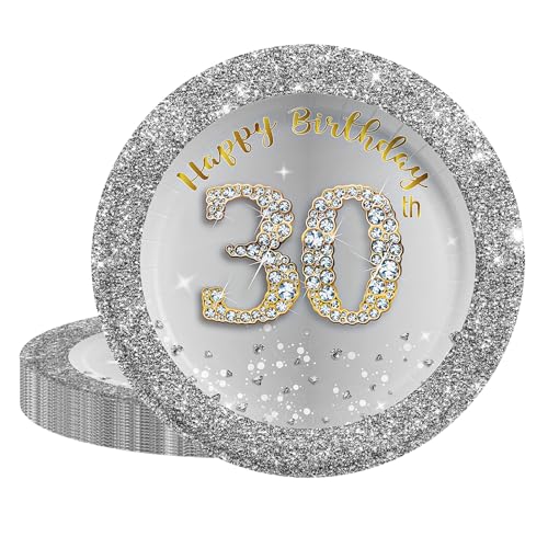 16 Stück Silber und Gold Pappteller,30. Geburtstag Party Tischdeko,17.78cm Pappteller Hochwertige Papptelle für Mann Frau Geburtstag Party Deko,Partyzubehör zum Thema Silber Gold 16 Stück Silber und Gold Pappteller,30. Geburtstag Party Tischdeko,17.78cm Pappteller Hochwertige Papptelle für Mann Frau Geburtstag Party Deko,Partyzubehör zum Thema Silber Gold von POPOYU