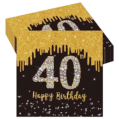 20 Stück Geburtstag 40 Servietten,40er Geburtstag. Papierservietten,Happy Birthday Schwarz Gold Papier Party Servietten Tischdeko für 40. Geburtstag.Mann Frau Happy Birthday Servietten Decorations 20 Stück Geburtstag 40 Servietten,40er Geburtstag. Papierservietten,Happy Birthday Schwarz Gold Papier Party Servietten Tischdeko für 40. Geburtstag.Mann Frau Happy Birthday Servietten Decorations von POPOYU