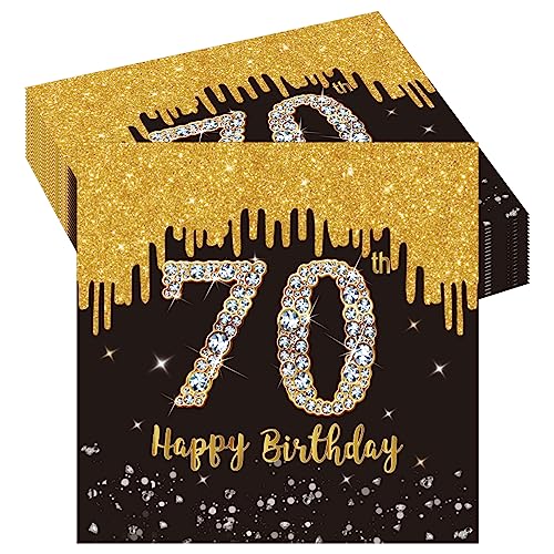 20 Stück Geburtstag 70 Servietten,70er Geburtstag Papierservietten,Happy Birthday Schwarz Gold Papier Party Servietten Tischdeko für 70. Geburtstag Mann Frau Happy Birthday Servietten Decorations 20 Stück Geburtstag 70 Servietten,70er Geburtstag Papierservietten,Happy Birthday Schwarz Gold Papier Party Servietten Tischdeko für 70. Geburtstag Mann Frau Happy Birthday Servietten Decorations von POPOYU