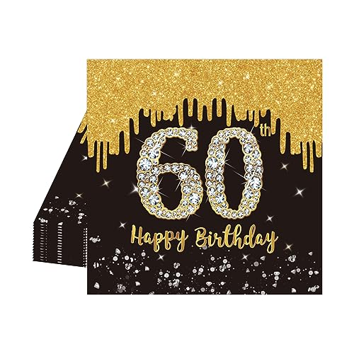 20 Stück Schwarz und Gold Papier Party Servietten Tischdeko 60. Geburtstagsdeko Servietten Hochwertige Papierservietten für Mann Frau Geburtstag Party Deko Partyzubehör zum Thema Schwarz Gold 20 Stück Schwarz und Gold Papier Party Servietten Tischdeko 60. Geburtstagsdeko Servietten Hochwertige Papierservietten für Mann Frau Geburtstag Party Deko Partyzubehör zum Thema Schwarz Gold von POPOYU