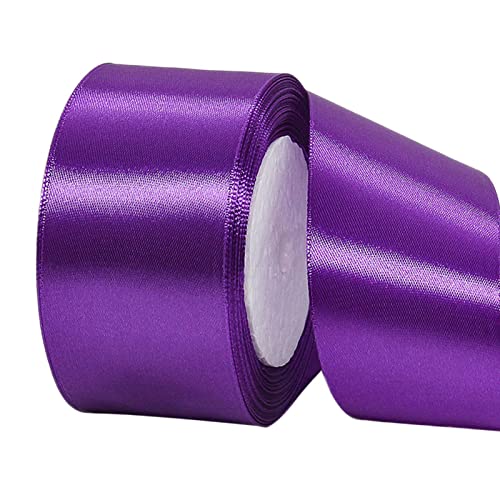 POPOYU Baumwoll Band Rot 5cm,Satinband 5cm Breit,Dekoration Präsent Geschenkband,Geschenkband Breit Dunkellila für Kleid Hochzeit,Taufe und Geburtstag Geschenke,Satin Dekoband,Deko Band Geschenk von POPOYU