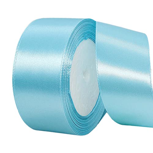 23 Meters Satinband Himmelblau 4cm, Dekoration Präsent Geschenkband Schleifenband, Stoffband für Kleid Hochzeit, Taufe und Geburtstag Geschenke,Satin Dekoband, Deko Band Geschenkverpackung 23 Meters Satinband Himmelblau 4cm, Dekoration Präsent Geschenkband Schleifenband, Stoffband für Kleid Hochzeit, Taufe und Geburtstag Geschenke,Satin Dekoband, Deko Band Geschenkverpackung von POPOYU