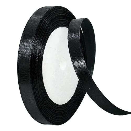 23 Meters Satinband Schwarz 1cm, Dekoration Präsent Geschenkband Schleifenband, Stoffband für Kleid Hochzeit, Taufe und Geburtstag Geschenke,Satin Dekoband, Deko Band Geschenkverpackung 23 Meters Satinband Schwarz 1cm, Dekoration Präsent Geschenkband Schleifenband, Stoffband für Kleid Hochzeit, Taufe und Geburtstag Geschenke,Satin Dekoband, Deko Band Geschenkverpackung von POPOYU