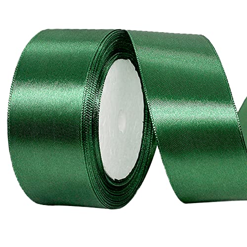 POPOYU Baumwoll Band Schwarzgrün 4cm,Satinband 4cm Breit,Dekoration Präsent Geschenkband,Geschenkband Breit Schwarzgrün Kleid Hochzeit,Taufe und Geburtstag Geschenke,Satin Dekoband,Deko Band Geschenk von POPOYU