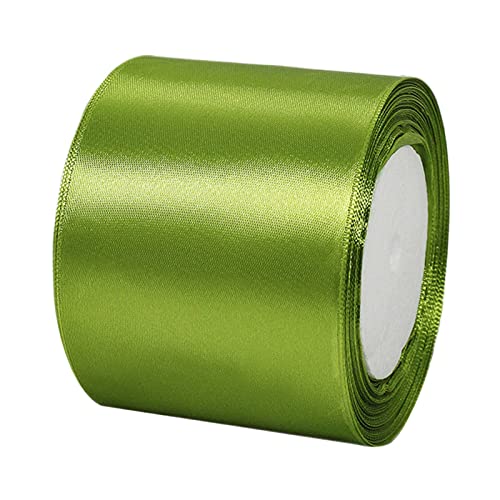 POPOYU Satinband Olivgrün Breit,Olivgrün Satin Schleife Groß,Satinband 8cm Breit,Baumwoll SchleifeBreit,Schleifenband xxl für Verpacken von Geschenken Ostern Weihnachten Hochzeit Dekorieren Aut von POPOYU