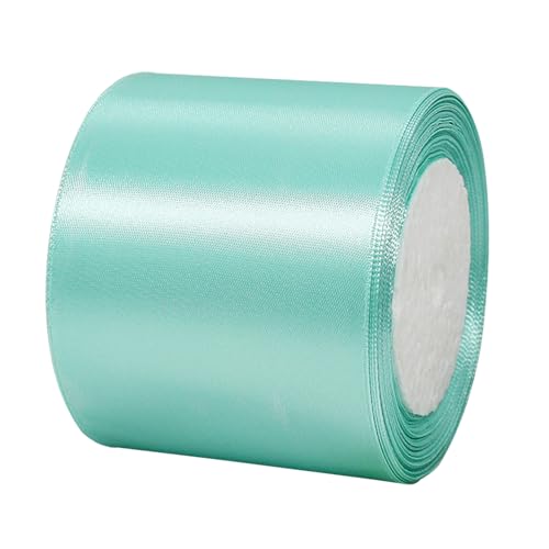 23m Satinband Geschenkband Tiffani Blau 75mm Breit,Trauer Band Schleifenband Satin Dekoband Geschenkverpackung Deko Band Stoffband für Halloween Weihnachten Hochzeit Taufe Geburtstag DIY-Handwerk von POPOYU