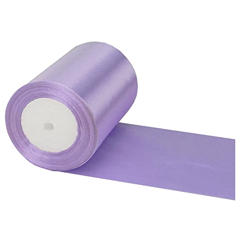 23m Wide Light Purple Satin Ribbon 10CM for Wedding Car,Large Fabric Ribbon 3 Inch Car Ribbon Thick Baby Blue Ribbon for Crafting,Gift Wrapping,Wedding,Christmas,DIY,Hair Bows,Cake Decorations von POPOYU