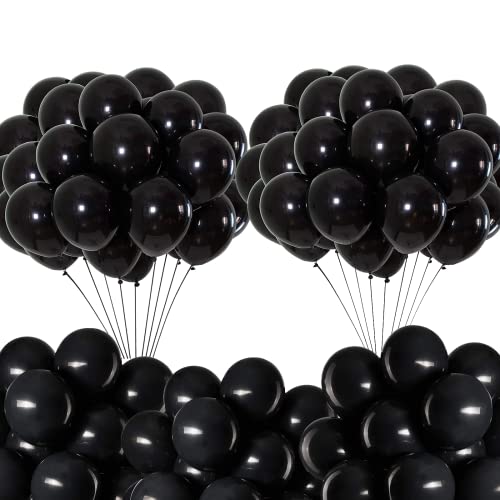 25.4 cm schwarze Luftballons, Mini-Latexballons, 100 Stück, kleine Luftballons, Dekoration, Halloween, Party, Ballon, Heliumballon, dicke Luftballons für Halloween, Abschlussfeier, Halloween-Party von POPOYU