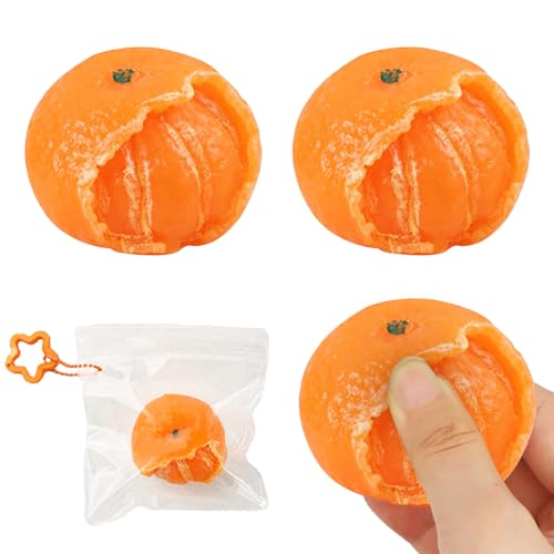 3 Stück Orange Mochi Squishy Kawaii, Anti-Stress Fidget Toys, Mini Mochi Squishy Toys, Weiche Silikon Mitgebsel für Kindergeburtstag (Mädchen Jungen), Geschenkfüller für Weihnachten Ostern Party Tüten von POPOYU