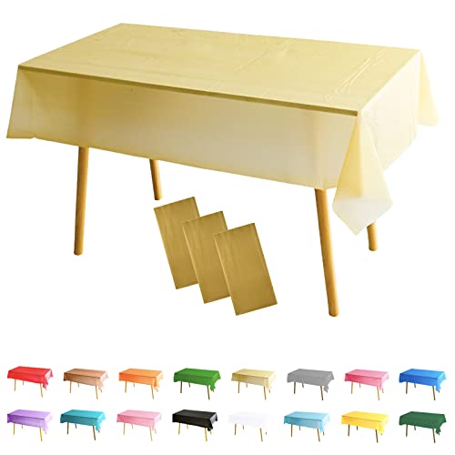 3 Stück Tischdecke Rechteckig Gold Party Tischdecke,137 * 274cm Tischdecke Papierrolle Einweg Tischdecke aus Kunststoff,wasserdichte Ölbeständig Tischdecken für Party,Picknick,Geburtstags,Hochzeiten von POPOYU