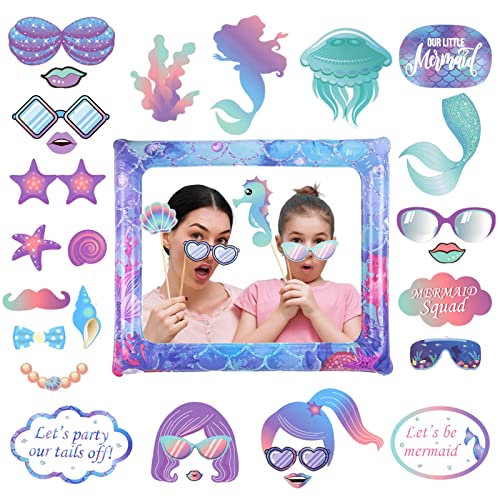 30 Stück Meerjungfrau Fotorahmen-Set mit Meerjungfrau Photo Booth Requisiten Aufblasbare Fotorahmen Selfie Bilderrahmen Meerjungfrau Fotobox Accessoires für Geburtstag Meerjungfrau Party-Dekoration 30 Stück Meerjungfrau Fotorahmen-Set mit Meerjungfrau Photo Booth Requisiten Aufblasbare Fotorahmen Selfie Bilderrahmen Meerjungfrau Fotobox Accessoires für Geburtstag Meerjungfrau Party-Dekoration von POPOYU