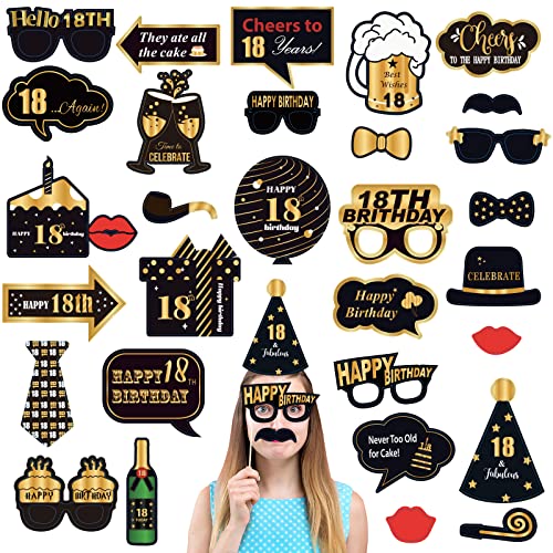 32 Stück 18. Geburtstag Foto Requisiten Photo Booth Props,18. Geburtstag Selfie Requisiten Dekorationen, Geburtstagsfeier Lustige Fotorequisiten Fotoaccessoires für 18 Jahre Geburtstag Party Deko 32 Stück 18. Geburtstag Foto Requisiten Photo Booth Props,18. Geburtstag Selfie Requisiten Dekorationen, Geburtstagsfeier Lustige Fotorequisiten Fotoaccessoires für 18 Jahre Geburtstag Party Deko von POPOYU