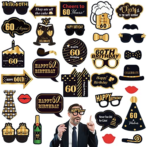 32 Stück 60. Geburtstag Foto Requisiten Photo Booth Props,60. Geburtstag Selfie Requisiten Dekorationen, Geburtstagsfeier Lustige Fotorequisiten Fotoaccessoires für 60 Jahre Geburtstag Party Deko 32 Stück 60. Geburtstag Foto Requisiten Photo Booth Props,60. Geburtstag Selfie Requisiten Dekorationen, Geburtstagsfeier Lustige Fotorequisiten Fotoaccessoires für 60 Jahre Geburtstag Party Deko von POPOYU