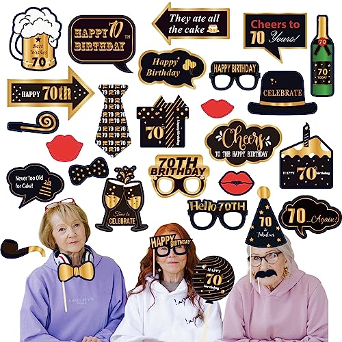 32 Stücke Schwarzes Gold Geburtstag Foto Requisiten 70. Geburtstag Fotobox Accessoires mit Stock Gold und Schwarz Foto Gastgeschenke Lustige Fotokabinen Requisiten für Geburtstagsfeier Dekoration 32 Stücke Schwarzes Gold Geburtstag Foto Requisiten 70. Geburtstag Fotobox Accessoires mit Stock Gold und Schwarz Foto Gastgeschenke Lustige Fotokabinen Requisiten für Geburtstagsfeier Dekoration von POPOYU