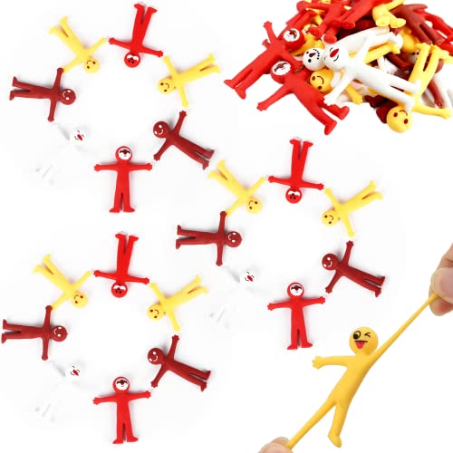 35P Weihnachten Gelb Smiley Stretchy Männer, Lucky Dip Preise, Herr Stretchy Lächeln Männer/Mann Smiley Gesicht Spielzeug Fidget Spielzeug Klassenzimmer Preise Party Tasche Füller für Kinder Pinata von POPOYU