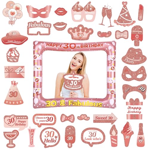 36 Stück Aufblasbarer Fotokabine Rahmen und Requisiten Roségold 30. Geburtstag Deko Frauen Fotobox Accessoires 30. Geburtstag Roségold 30. Aufblasbarer Selfie Rahmen für 30. Geburtstags Party Zubehör 36 Stück Aufblasbarer Fotokabine Rahmen und Requisiten Roségold 30. Geburtstag Deko Frauen Fotobox Accessoires 30. Geburtstag Roségold 30. Aufblasbarer Selfie Rahmen für 30. Geburtstags Party Zubehör von POPOYU