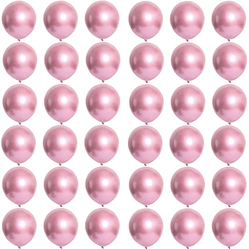 Luftballons Metallic Baby Pulver 12 Zoll für Party Glänzende,36Stück 30cm Metallisches Chrom Latex Luftballons Helium Ballons für Geburtstag,Hochzeit,Babyparty Graduierung Weihnachts Party Dekoratione von POPOYU