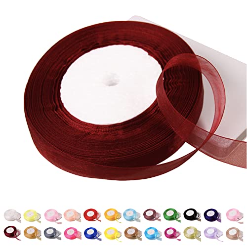 POPOYU Chiffonband Organza-Band,45 m ×15mm Organzaband Bordeauxrot Schleifenband Hochzeit Geschenkband Hochzeit Tüllband Transparent Satinband Bordeauxrot für Weihnachten Hochzeit Taufe Geburtstag POPOYU Chiffonband Organza-Band,45 m ×15mm Organzaband Bordeauxrot Schleifenband Hochzeit Geschenkband Hochzeit Tüllband Transparent Satinband Bordeauxrot für Weihnachten Hochzeit Taufe Geburtstag von POPOYU