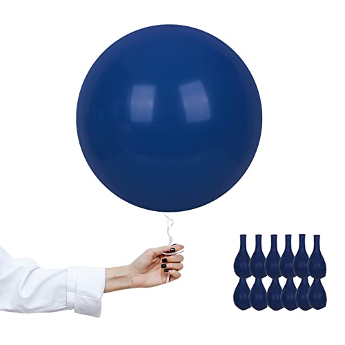 45.7 cm nachtblaue Luftballons, matter Latexballon, 12 Stück, große Luftballons, Dekoration, Union Jack, britische Partyballon, dicke Luftballons für King Charles III Krönung, Souvenir-Dekoration von POPOYU